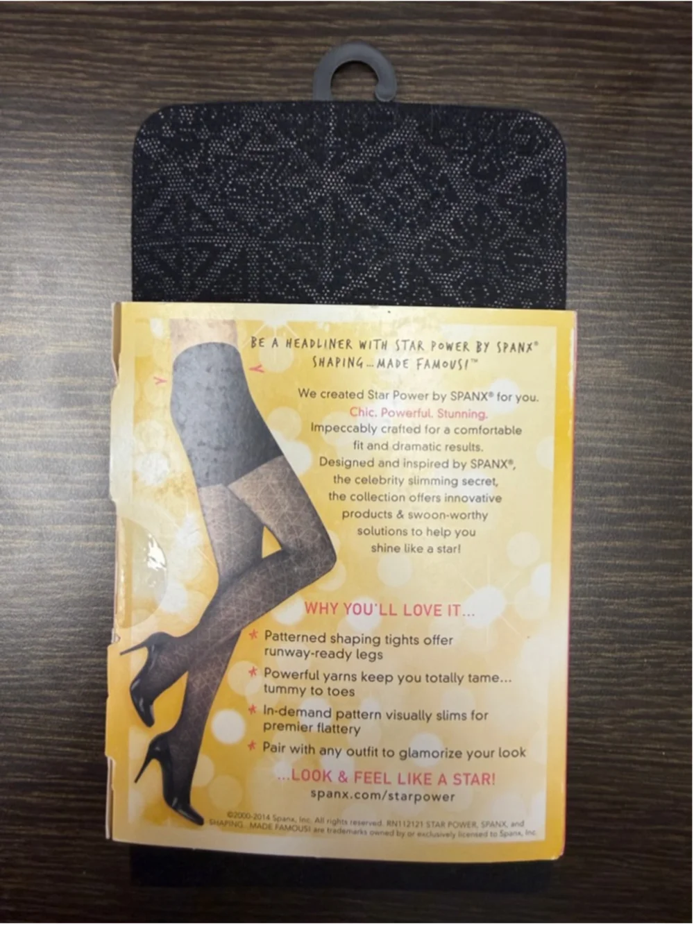 Spanx Center Stage Patterned Shapewear Tights Size C Black Smoothing NWT Boudoir